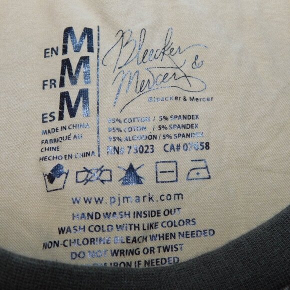 Bleecker & Mercer Mens M Green Camo Red Chenille Hand CASH Crew Neck T Shirt - Picture 2 of 9